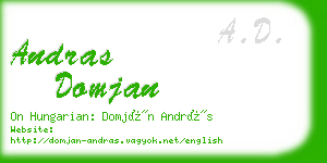 andras domjan business card